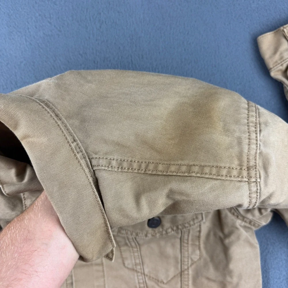 Levis Jacket Men's M Brown Canvas Trucker Button Up Workwear Coat Workwear